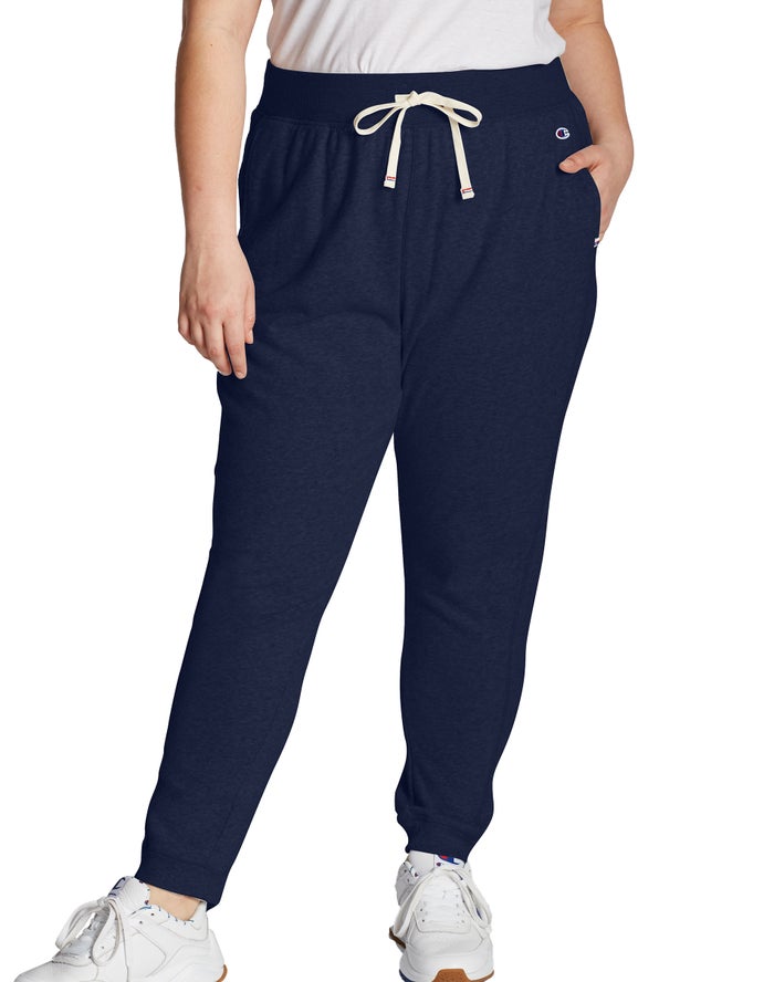 Champion Womens Joggers NZ - Plus Campus French Terry Navy ( 2638-GJXHA )